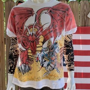 Vintage 1994 Rare Fire Breathing Dragon All over print T-shirt XL by Truth sport